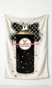 LV Graffiti Spray Can Blanket Urban LV Artistry Throw 016